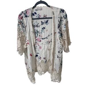 Kamana Women's Butterfly Floral Lace Print Kimono Coverup Cottagecore Fairy, OS